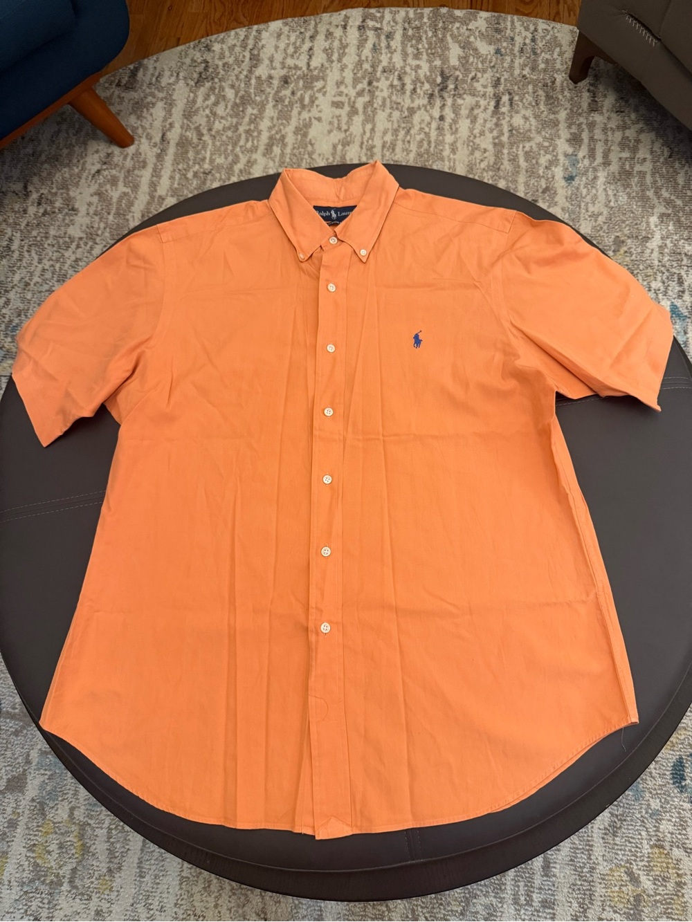 Ralph Lauren Orange Classic Fit Short Sleeve Button Down Men’s Large